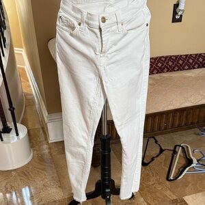 7 For All Mankind Women's Cream Straight Leg Jeans